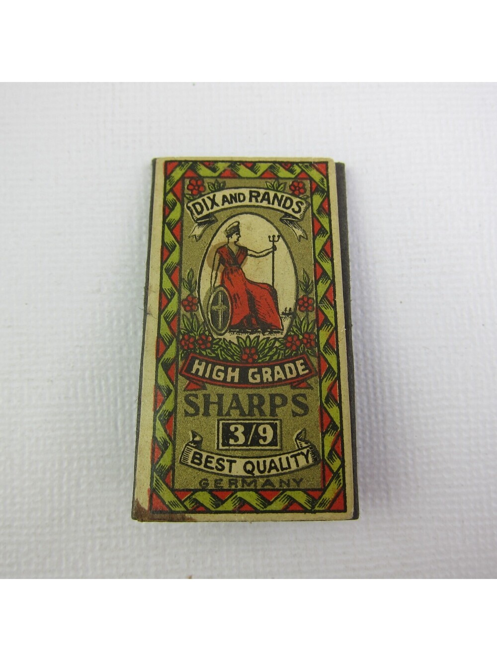 Antique Package Sewing Needles Dix and Rands Sharps #3/9 Germany
